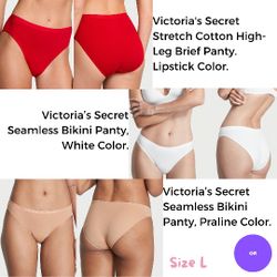 Lot of 3 Victoria's Secret Panties, Size L, NEW WITH TAGS
