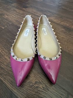 Valentino Women's Tan and Pink Ballet-shoes