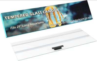 Aquarium lid top 29.21 x 11.69 x 0.16in Clear Tempered Glass Canopy,Aquarium Fish Tank Hoods FITS for Most 20Long/29 Gallon