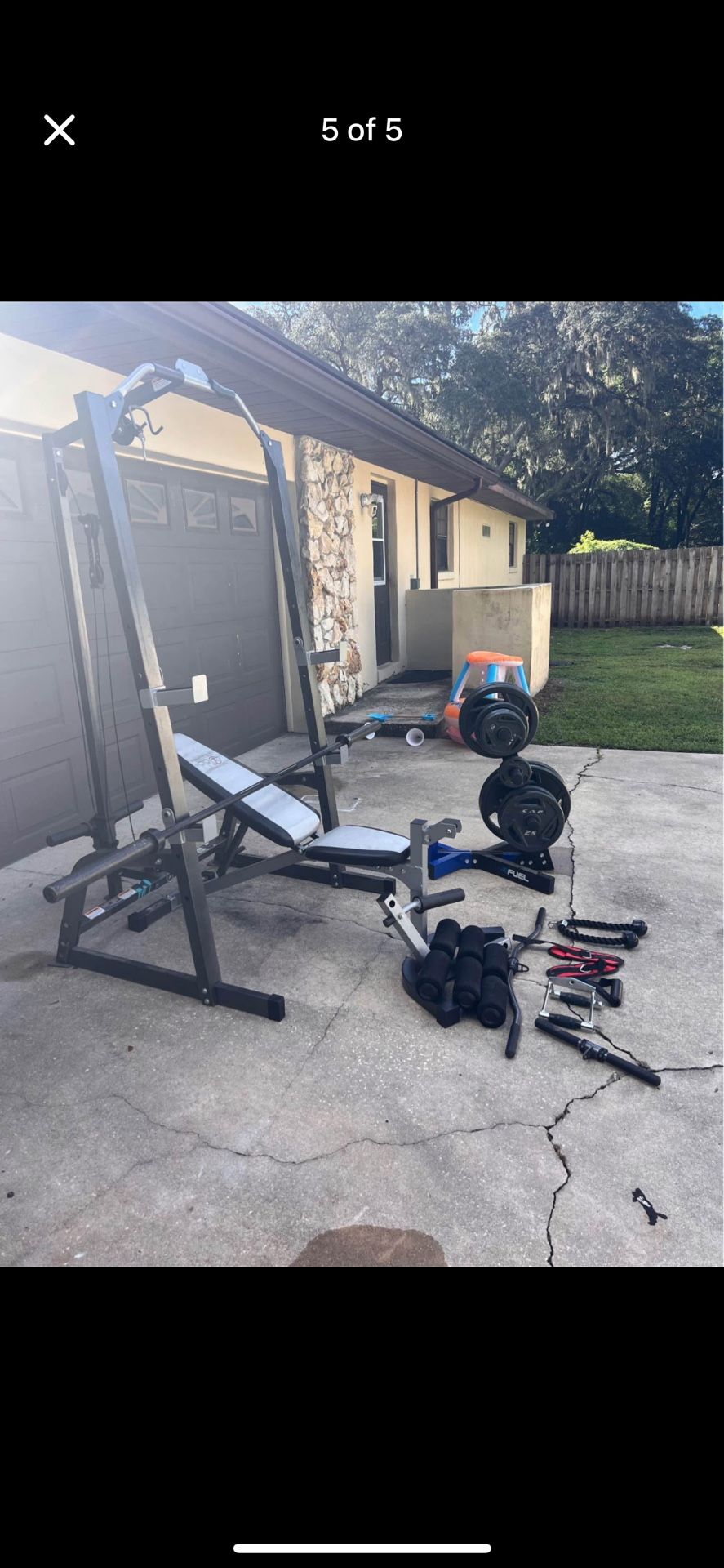 Complete Bench And Rack Set With Plates And Bar