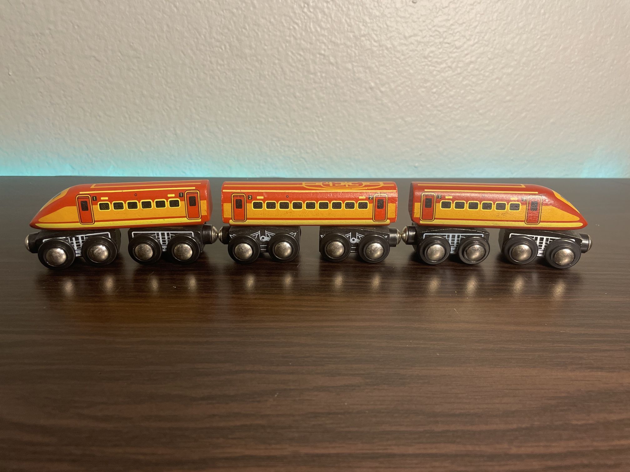 Imaginarium Toys R Us Wooden Bullet Train 3 Pieces Brio And Thomas Compatible