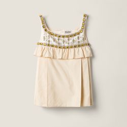 Miu Miu Embroidered canvas mini-dress