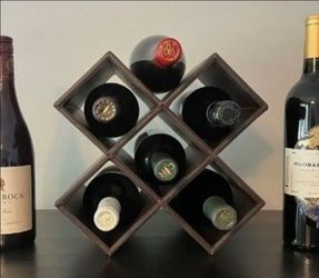 Set of 3 Countertop Wine Racks – Holds 15 Bottles Total (Dark Espresso)