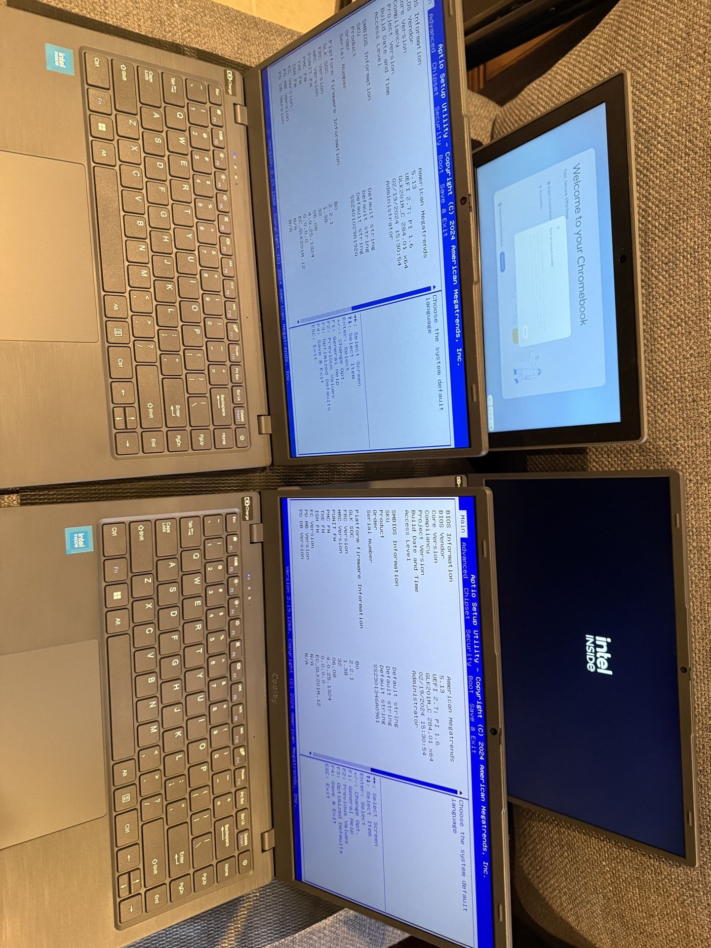 Lot of 4 laptop Hp and Coolby