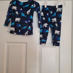 Cat & Jack Arctic Animals Winter Pajamas (Size 12M)