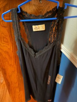 Hollister Black Lace Trim Tank Top Size Small