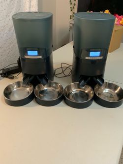 HoneyGuaridan Automatic Cat Feeders 2 Cats, 2.4G WiFi Smart Pet Feeder with APP Control for Cats and Dogs Dry Food Dispenser with 2 Stainless Steel Bo