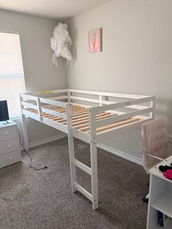 Twin bed frame + mattress if wanted