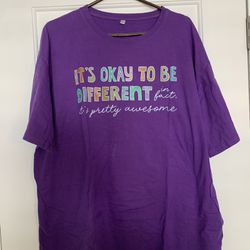 “It’s ok to be Different” purple shirt size xxl