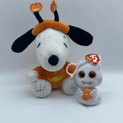 Snoopy & Ty Beanie Boo Halloween  Plush.
