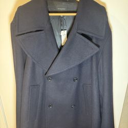 BANANA REPUBLIC BLUE MENS PEACOAT XXL