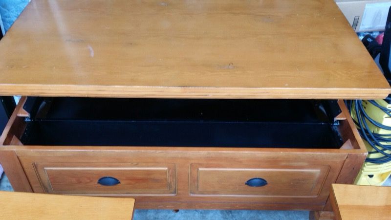 3 Furniture tables 2 side lamp table and one large coffee table with tons of storage