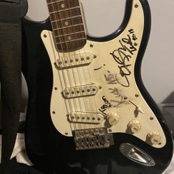 Startocaster Fender Guitar Signed By Tesla 