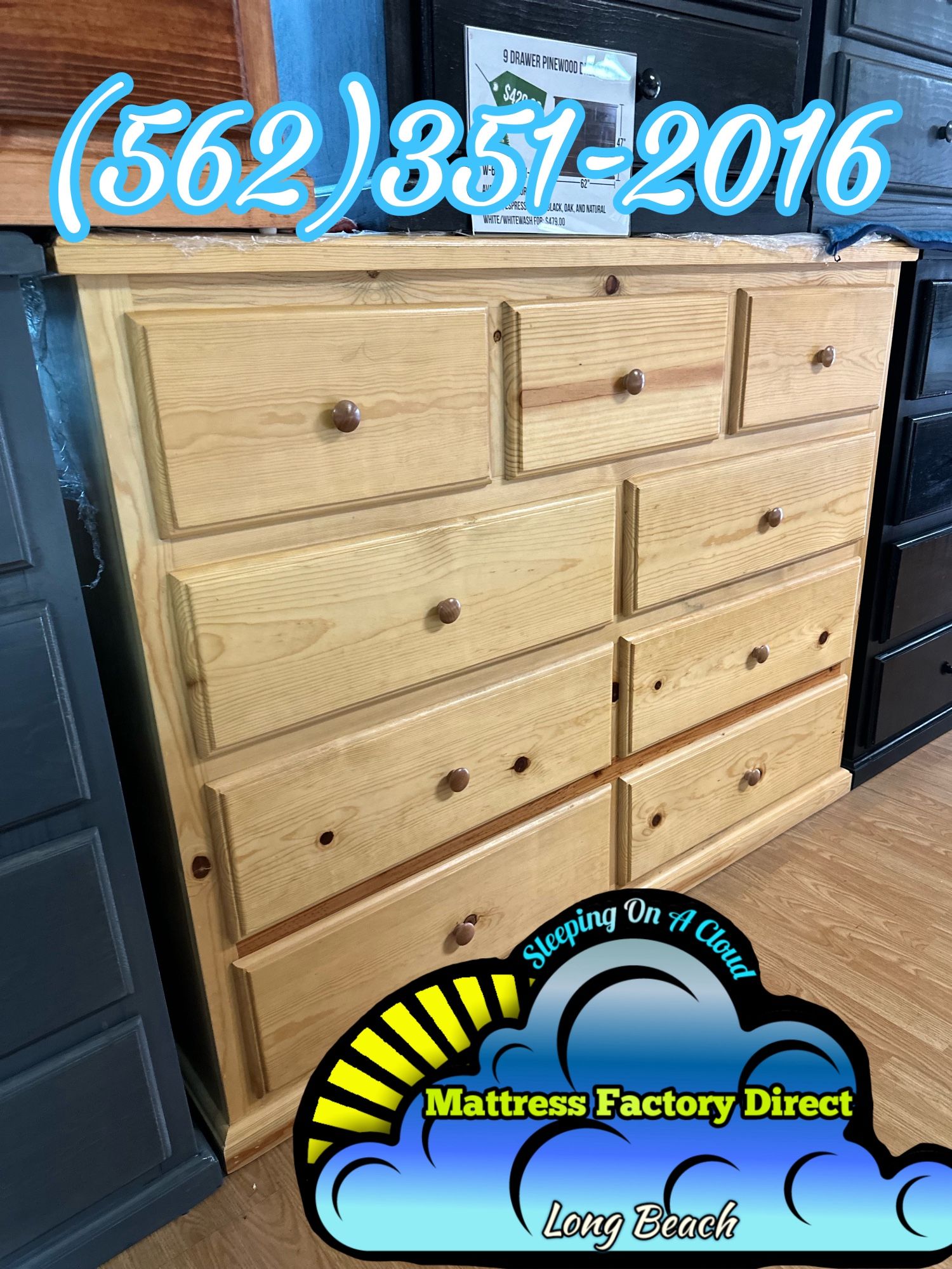 Natural Nine Drawer Dresser Pinewood Cajonera Nuevo