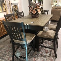 Tyler Creek Black/Grayish Brown Dining Table And 6 Chairs$10 Down Payment And Financing Available