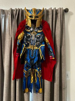 Thor Kids Halloween Costume with Mask and Cape Size 9-10