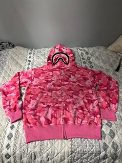 Bape Pink Camo Shark Hoodie SZ M