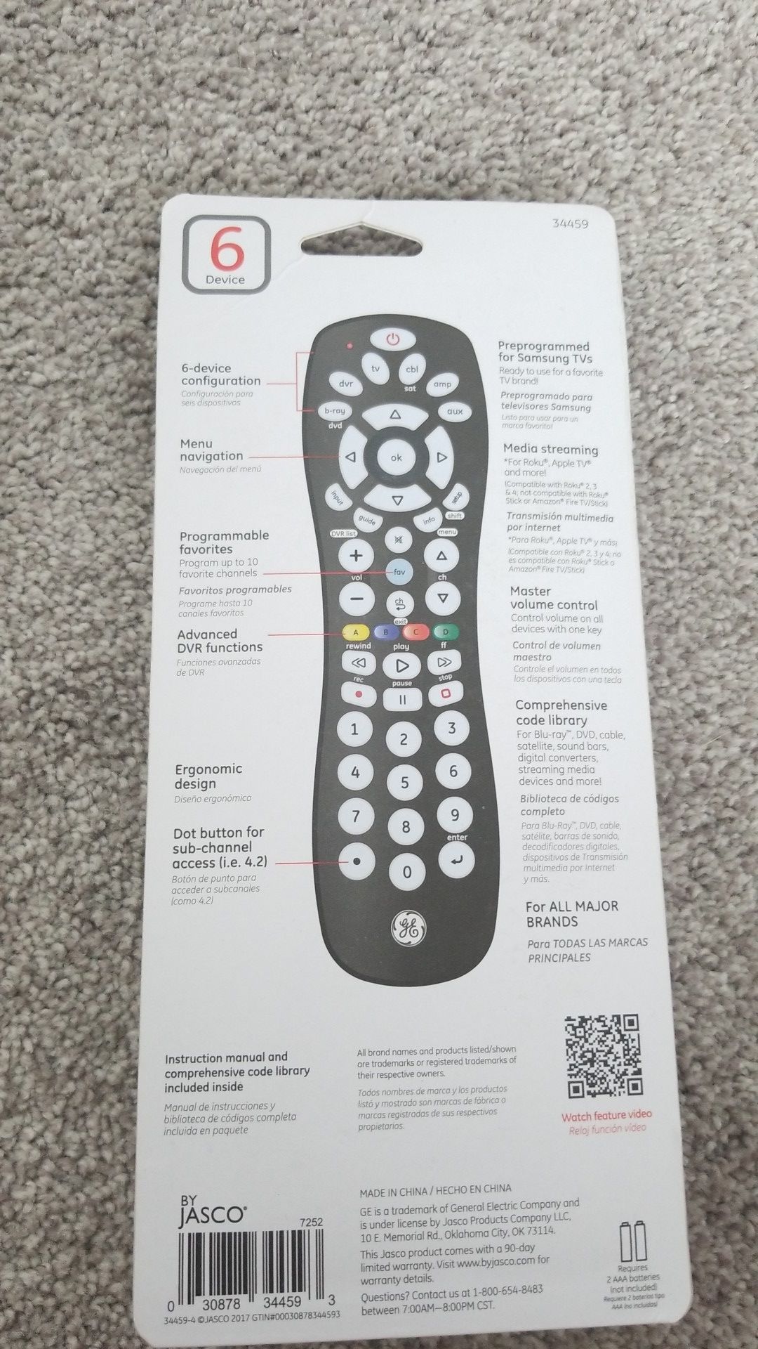 GE universal remote 6 device for Sale in Lake in the Hills, IL OfferUp