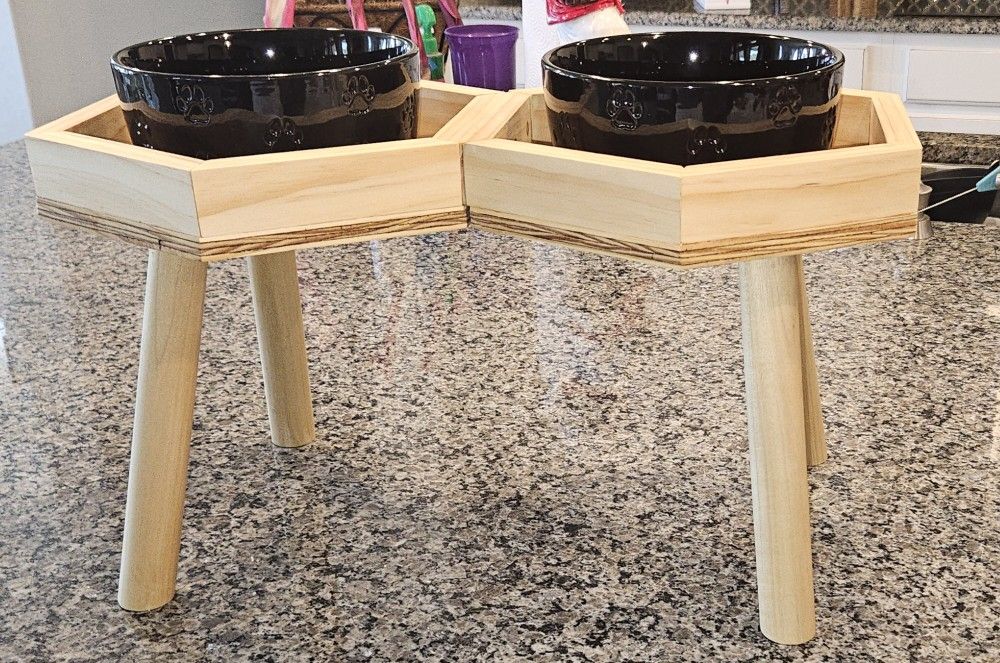 Hand Crafted Dog Feeding Stand