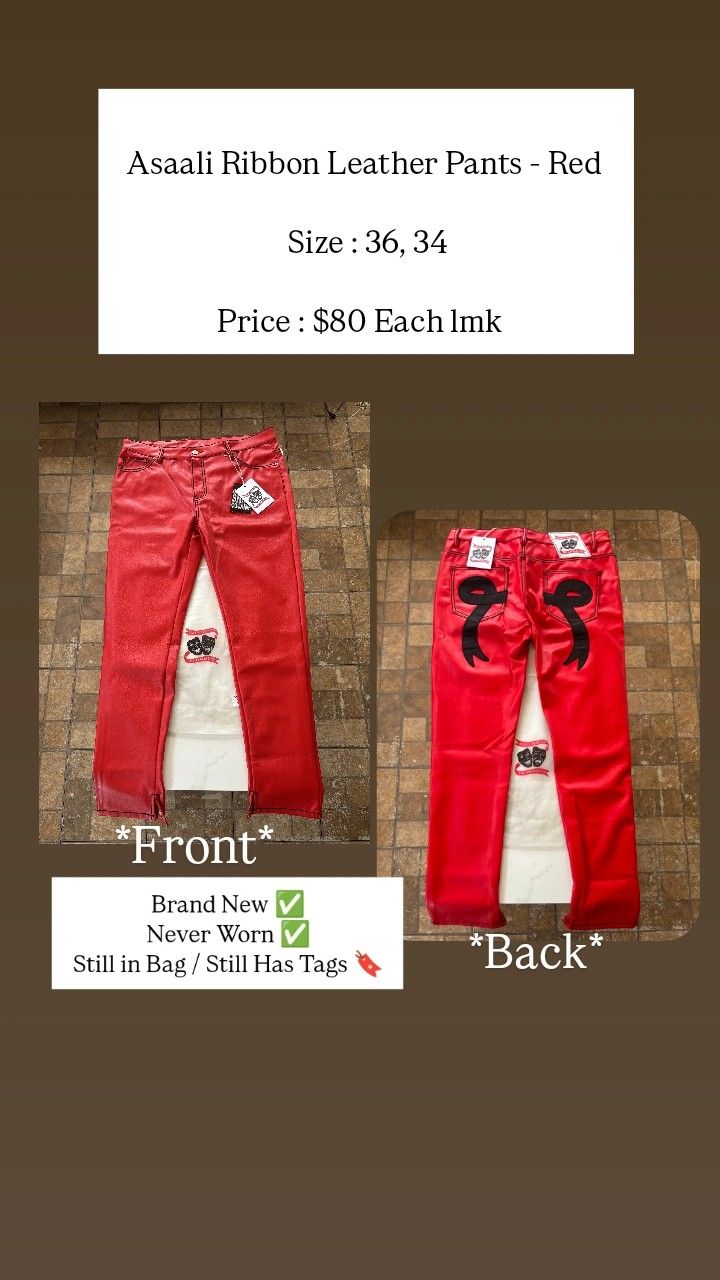 Asaali Red Leather Jeans *Read Description*