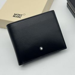 MONTBLANC MEISTERSTUCK BLACK LEATHER 10CC WALLET W/POCKET NEW 100% GENUINE ~$615