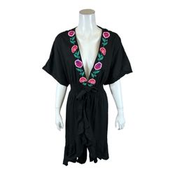 America & Beyond Embroidery Kimono