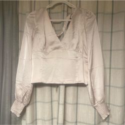 Satin long sleeve blouse