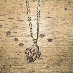 Gold 14k chain+pendant 