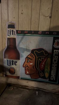 Miller Lite Chicago Blackhawks Promo Sign