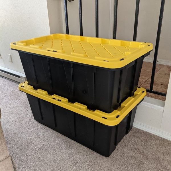 HDX 55 Gal. Tough Storage Bins in Black for Sale in Bellevue, WA OfferUp