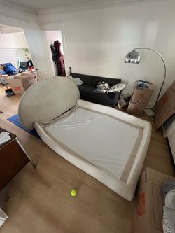 Queen Upholstered Cloud Bed Frame – Must Go ASAP