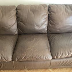Brown Leather Couch Set