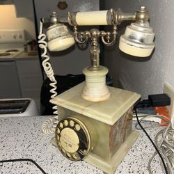 Vintage Marble Rotary Phone