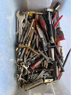Box full of tool diferent brands
