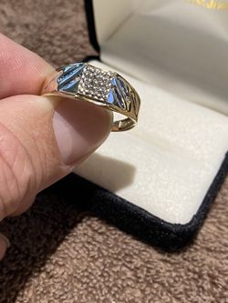 10k Yellow Gold Men’s Diamond Ring Size 12