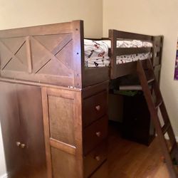 Twin Loft Bed With Desk And Storage 