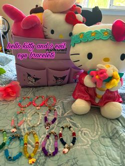 Hello Kitty And 2 Evil Eye Braceletsđź’–