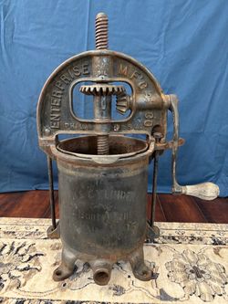 Antique Cast Iron Enterprise Mfg Co Lard Press & Sausage Stuffer