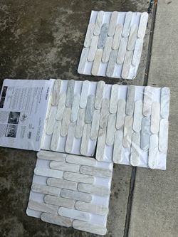 Angora Ellipse 12 in. x 12 in. Polished Marble Mesh-Mounted Mosaic Floor and Wall Tile 5 Pieces