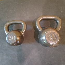 30lb And 45lb Kettlebells--