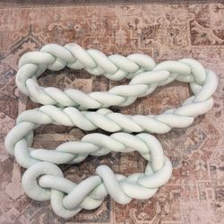 Braided Crib Bumper Mint Green