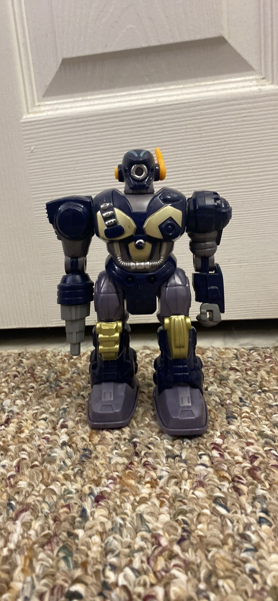 Super Fighter Hap-P-Kid Happy Kid Toy Action Blue & Gold Robot