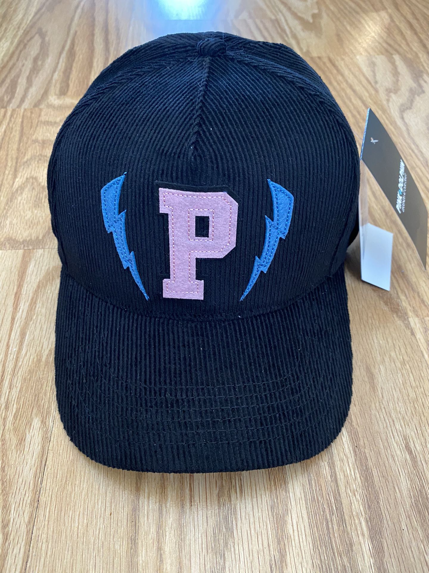 NEW PINK DOLPHIN CORDUROY LIGHTNING P HAT IN BLACK/PINK **SOLD OUT STYLE**