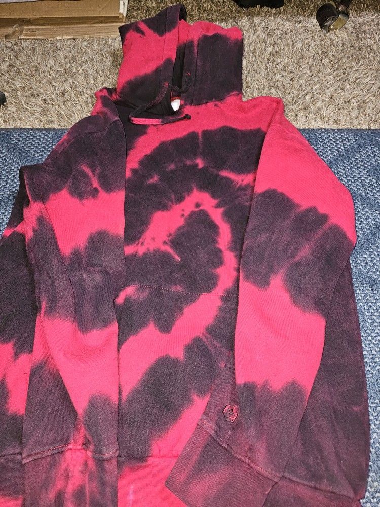 Zine Red And Black Tie Dye Hoodie
