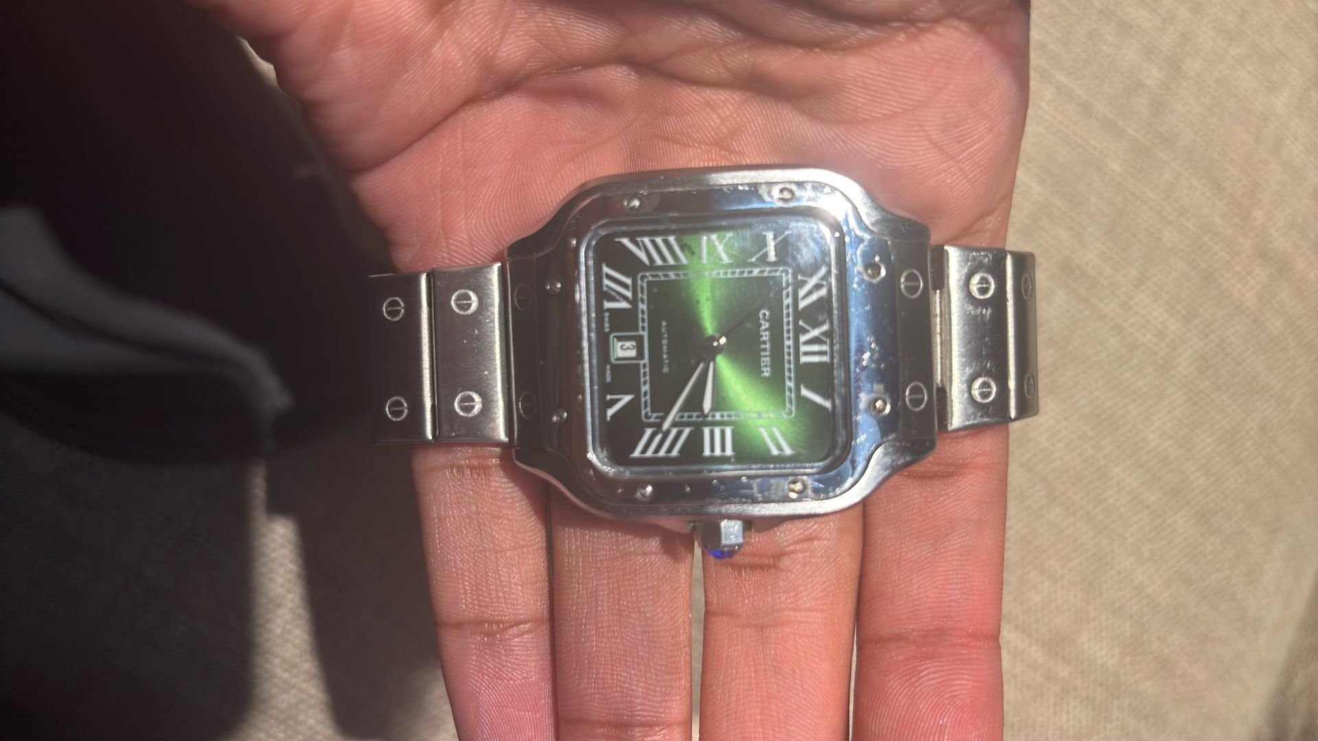 Cartier Watch (stainless steel, stamps engraved) 