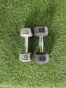 pair of 15lb dumbbells
