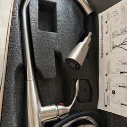 Kitchen faucet brushed nickel finish