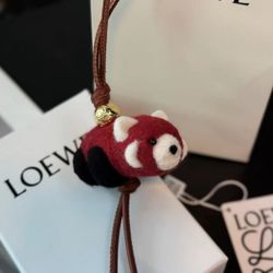 Loewe Felt Cowhide Raccoon Charms Anagram Dice Bag Charms New