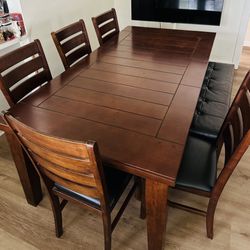Solid Wood Dining Table and Chairs 