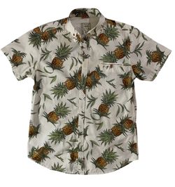 Alexander Julian Pineapple Palm Print Tropical Shirt Medium